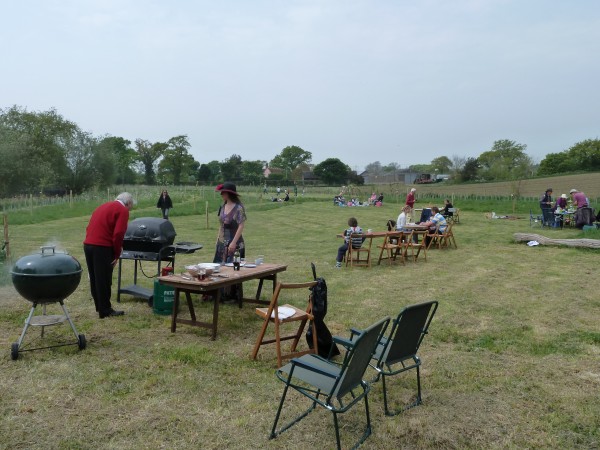 People enjoying the Royal Wedding Barbecue