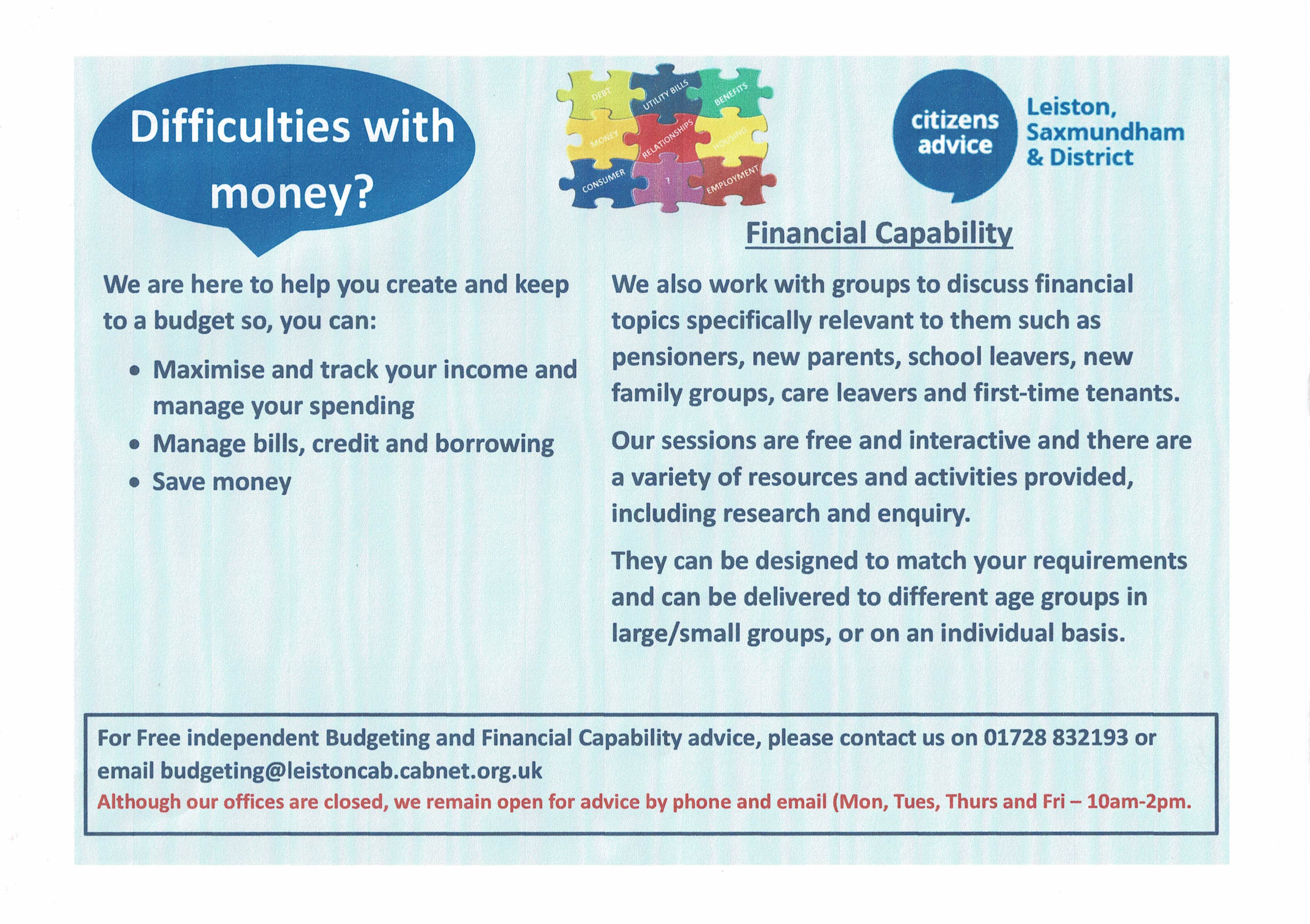 Citizens Advice Info Graphic May 2021