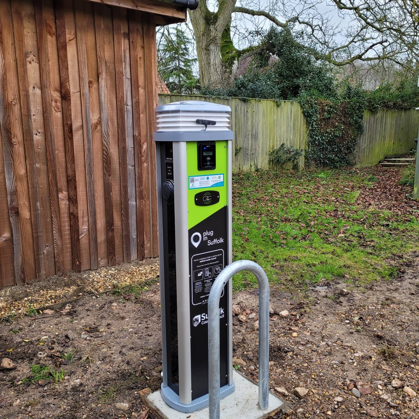 electric car charging unit image at village hall